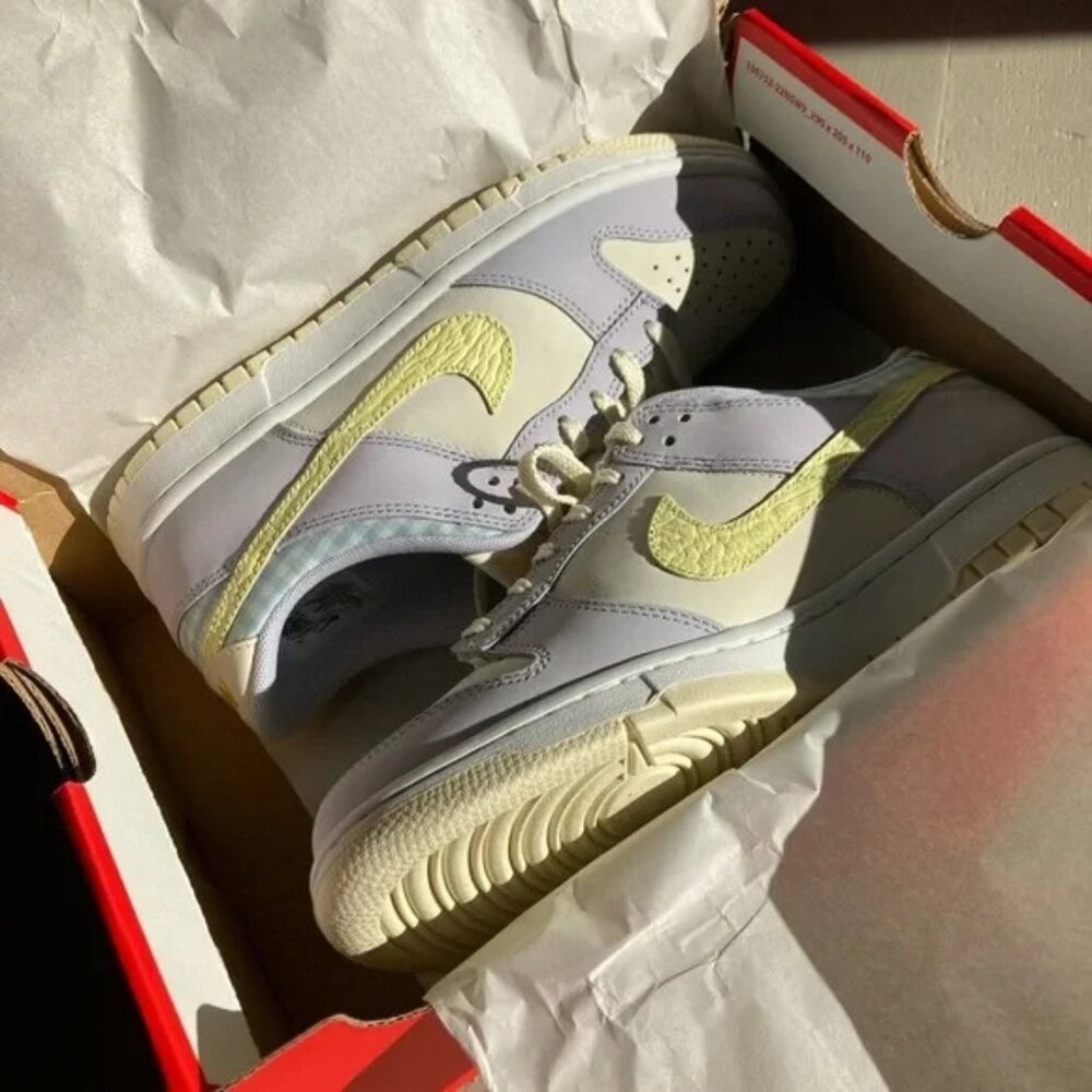 Nike Dunk Low SE GS spring pastel gingham FJ4641-536, Mens/Youth 6 /Women's 7.5 - Picture 3 of 9